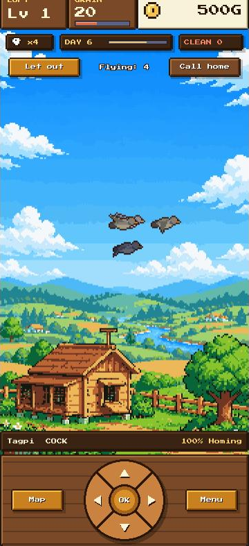 A flock of pigeons flying in the sky above the loft
